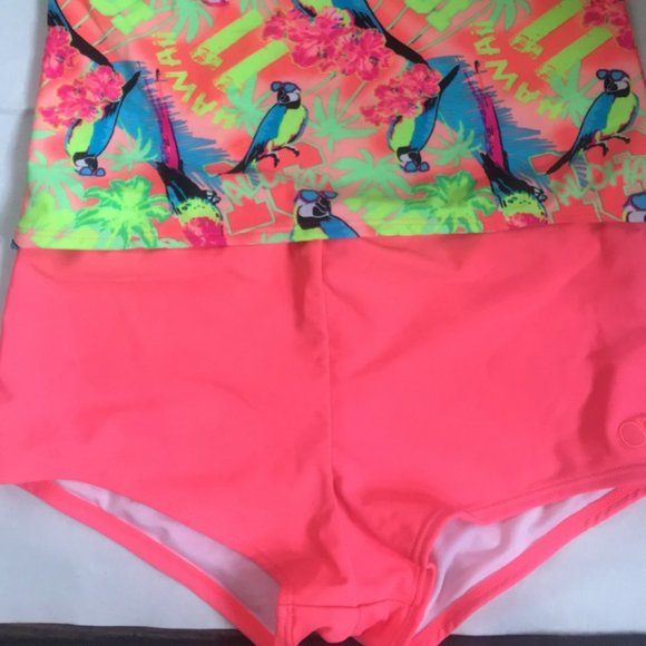 Girl's OP 2-piece Tankini-Hawaii Pink Sz XL - Picture 2 of 3